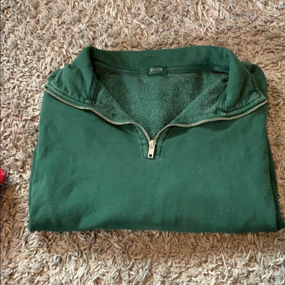 Brandy Melville green quarter zip